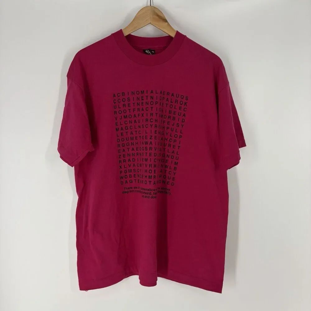 VTG Single Stitch Graphic Tee XL Fruit of the Loom Best Math Word Find T Shirt